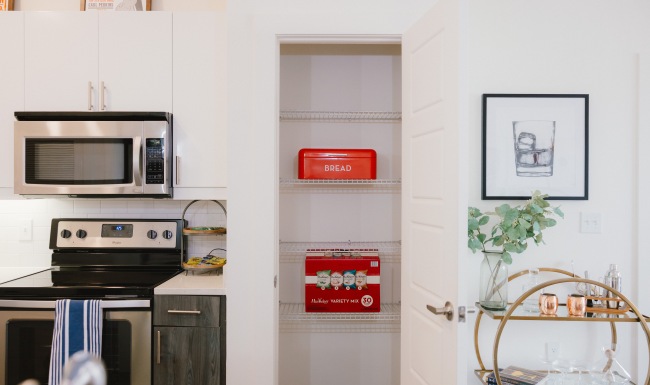 Beautiful kitchens with designer finishes Kitchen with stove and microwave